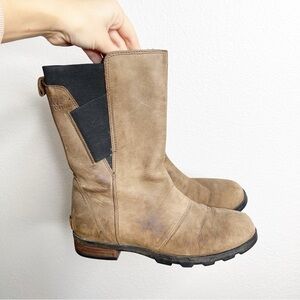 Sorel Ankle Boots Brown‎ Leather Winter Shoes Size 6.5